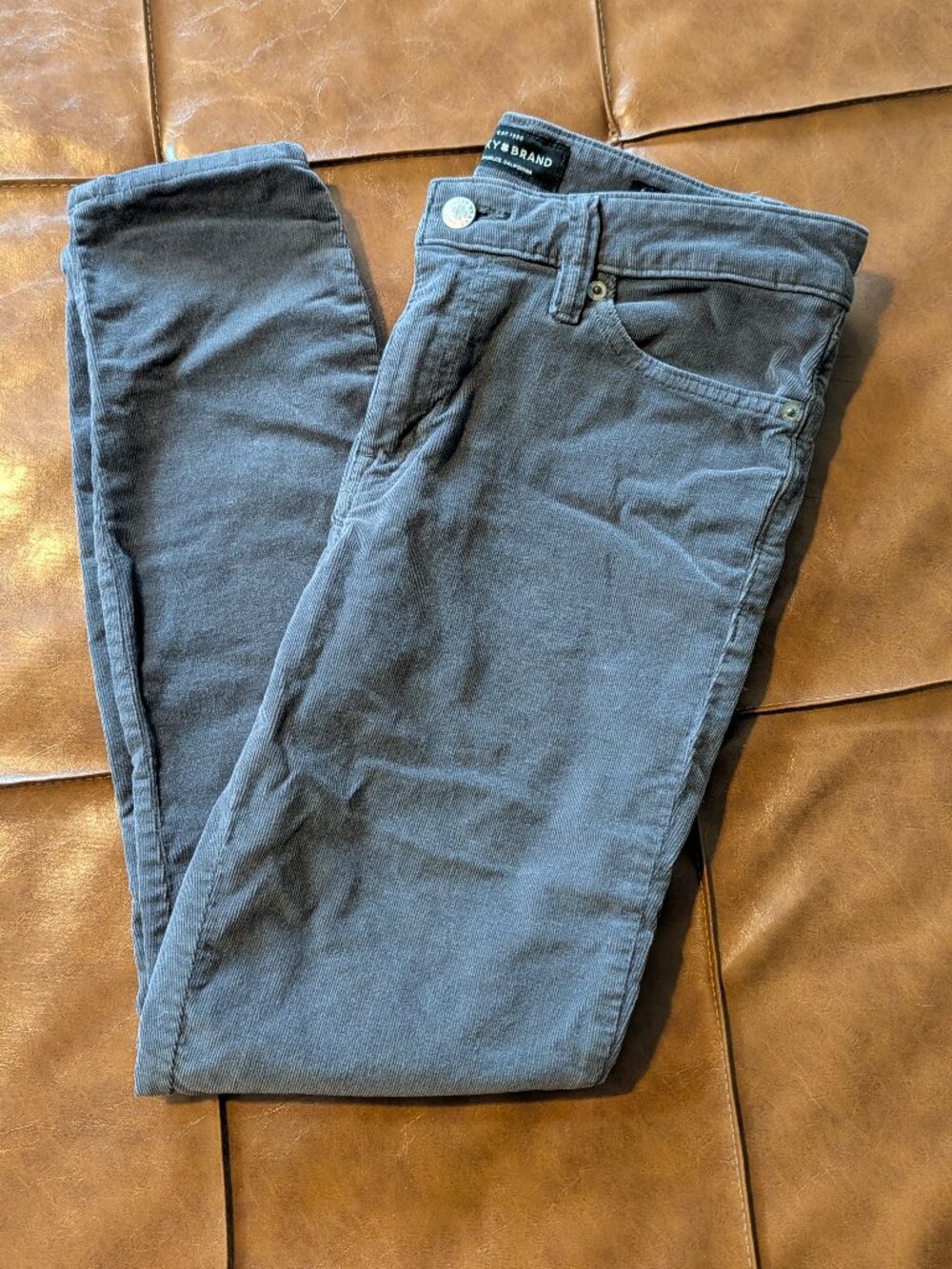 Lucky Brand Women’s Gray Corduroy Pants – Size 6 (28), Regular Fit